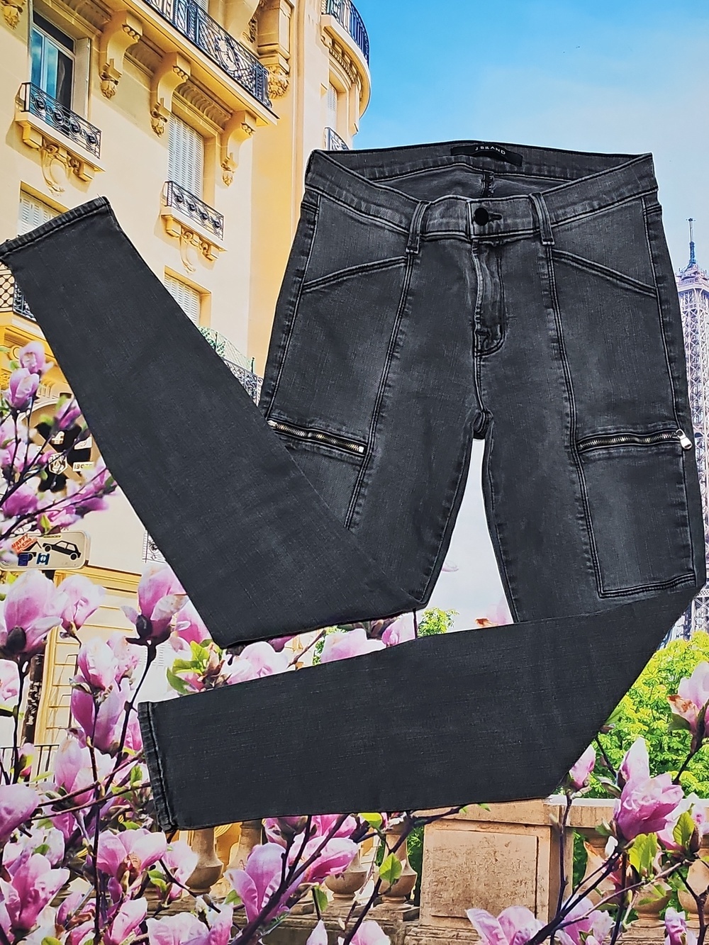 J‎ Brand Zippered Ankle Skinny Jeans Size 27